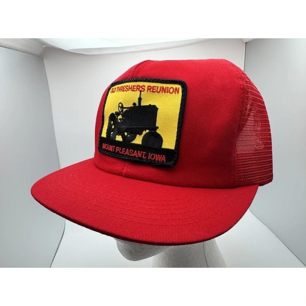 Old Threshers Reunion Mt. Pleasant Iowa Hat Cap SnapBack Vtg 90s Foam Made USA